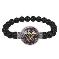 Браслет из черного агата Кельтский дракон BSBA-115