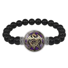 Браслет из черного агата Кельтский дракон BSBA-115
