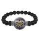 Браслет из черного агата Кельтский пентакль BSBA-118