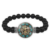 Браслет из черного агата Дерево здоровья BSBA-120