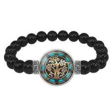 Браслет из черного агата Дерево здоровья BSBA-120