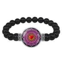 Браслет из черного агата Мандала Любви BSBA-121