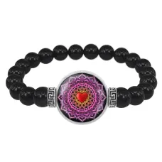 Браслет из черного агата Мандала Любви BSBA-121