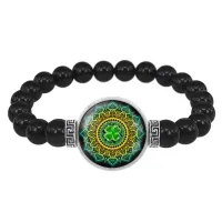 Браслет из черного агата Мандала Удачи BSBA-123