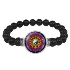 Браслет из черного агата Мандала Гармонии и равновесия BSBA-124