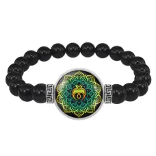 Браслет из черного агата Мандала Молодости и красоты BSBA-130