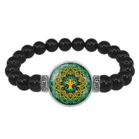 Браслет из черного агата Мандала Помощи и защиты BSBA-134