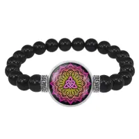 Браслет из черного агата Мандала Семейного счастья BSBA-135