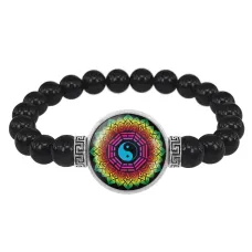 Браслет из черного агата Мандала Отражения BSBA-140