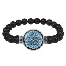 Браслет из черного агата Мандала Света BSBA-142