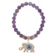 Браслет Слон (мудрость, сила, долголетие) нат.камень Аметист 8мм BS-CR-0213