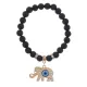 Браслет Слон (мудрость, сила, долголетие) нат.камень Лава 8мм BS-CR-0219
