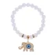 Браслет Слон (мудрость, сила, долголетие) синт.камень Лунный камень 8мм BS-CR-0221