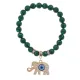 Браслет Слон (мудрость, сила, долголетие) синт.камень Малахит 8мм BS-CR-0222