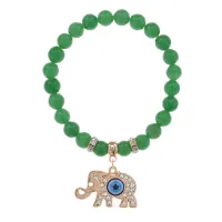 Браслет Слон (мудрость, сила, долголетие) нат.камень Нефрит 8мм BS-CR-0223