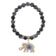 Браслет Слон (мудрость, сила, долголетие) нат.камень Снежный обсидиан 8мм BS-CR-0224
