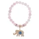 Браслет Слон (мудрость, сила, долголетие) нат.камень Розовый кварц 8мм BS-CR-0225