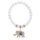 Браслет Слон (мудрость, сила, долголетие) синт.камень Сахарный кварц 8мм BS-CR-0226