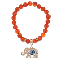 Браслет Слон (мудрость, сила, долголетие) нат.камень Сердолик 8мм BS-CR-0227