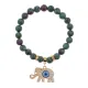 Браслет Слон (мудрость, сила, долголетие) синт.камень Цоизит 8мм BS-CR-0232