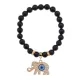 Браслет Слон (мудрость, сила, долголетие) нат.камень Черный агат 8мм BS-CR-0233