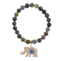 Браслет Слон (мудрость, сила, долголетие) нат.камень Яшма 8мм BS-CR-0235