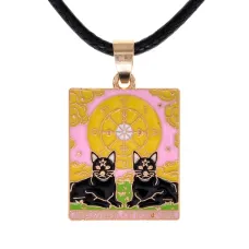 Кулон Tarot Черная кошка - The Wheel of Fortune AD-AM1-04