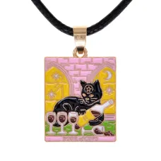 Кулон Tarot Черная кошка - Four of Cups AD-AM1-07