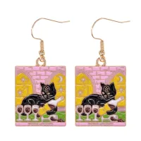 Серьги Tarot Черная кошка - Four of Cups AD-SE1-07