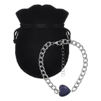Браслет цепь нерж.сталь с Сердцем из нат.камня Лазурит BSS-03