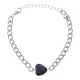 Браслет цепь нерж.сталь с Сердцем из нат.камня Лазурит BSS-03