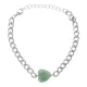 Браслет цепь нерж.сталь с Сердцем из нат.камня Нефрит BSS-06