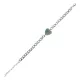 Браслет цепь нерж.сталь с Сердцем из нат.камня Нефрит BSS-06