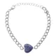 Браслет цепь нерж.сталь с Сердцем из нат.камня Содалит BSS-16
