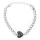 Браслет цепь нерж.сталь с Сердцем из нат.камня Лабрадор BSS-18