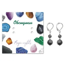 Серьги Снежный обсидиан SEB01-27