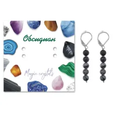 Серьги Снежный обсидиан SEB02-27