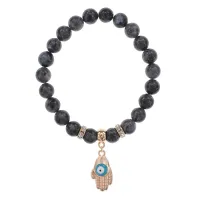 Браслет Ладонь (защита от сглаза и зла) нат.камень Лабрадор 8мм BS-CR-0248