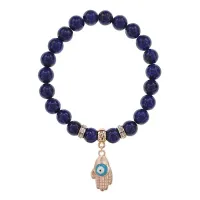 Браслет Ладонь (защита от сглаза и зла) нат.камень Лазурит 8мм BS-CR-0250