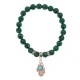 Браслет Ладонь (защита от сглаза и зла) синт.камень Малахит 8мм BS-CR-0252