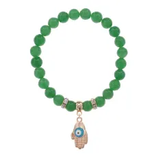 Браслет Ладонь (защита от сглаза и зла) нат.камень Нефрит 8мм BS-CR-0253