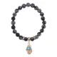 Браслет Ладонь (защита от сглаза и зла) нат.камень Снежный обсидиан 8мм BS-CR-0254