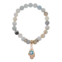 Браслет Ладонь (защита от сглаза и зла) нат.камень Амазонит 8мм BS-CR-0266