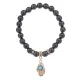 Браслет Ладонь (защита от сглаза и зла) синт.камень Гематит 8мм BS-CR-0268