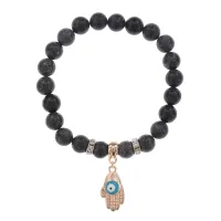 Браслет Ладонь (защита от сглаза и зла) нат.камень Змеевик 8мм BS-CR-0269