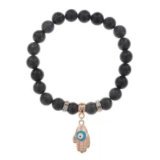 Браслет Ладонь (защита от сглаза и зла) нат.камень Змеевик 8мм BS-CR-0269