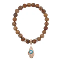 Браслет Ладонь (защита от сглаза и зла) нат.камень Песочная яшма 8мм BS-CR-0270