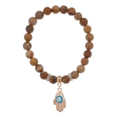 Браслет Ладонь (защита от сглаза и зла) нат.камень Песочная яшма 8мм BS-CR-0270