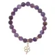 Браслет Клевер (удача, везение) нат.камень Аметист 8мм BS-CR-0723