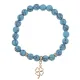 Браслет Клевер (удача, везение) синт.камень Бирюза 8мм BS-CR-0725